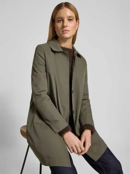 Płaszcz z krytą listwą guzikową i wpuszczanymi Christian Berg Woman Selection khaki