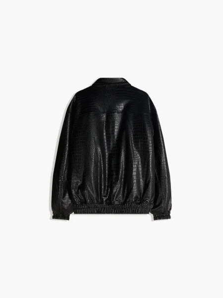 Bershka Geacă de primăvară-toamnă negru
