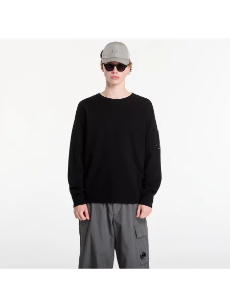 Pulover C.P. Company Cotton Sea Island Lens Sweater Black L negru