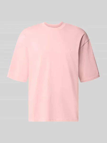 Oversized t-shirt z czystej bawełny Review różowa