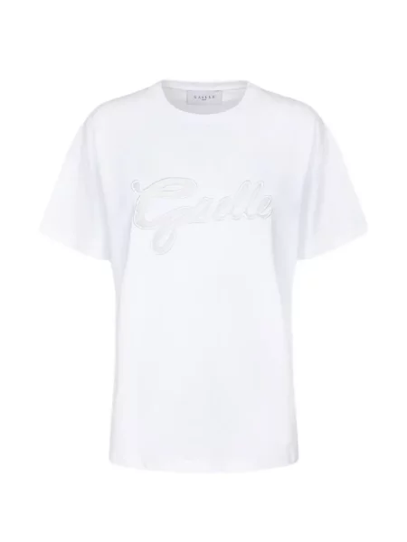 Tricou Gaëlle Paris cu broderie alb
