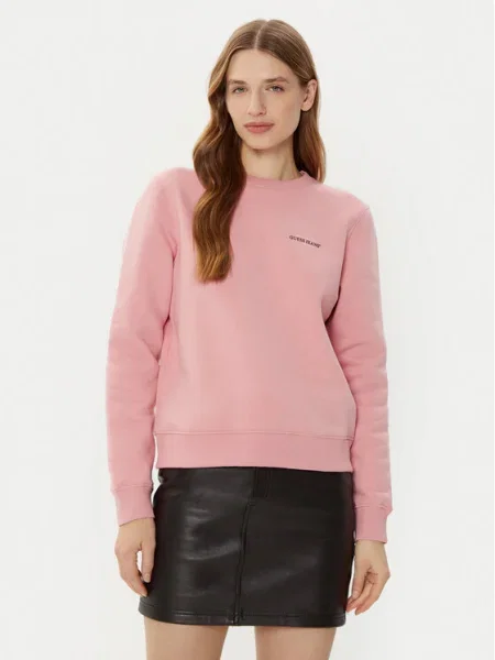 Дънки Guess с принт розово