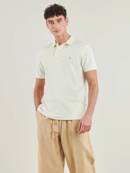 Tricou polo Polo Ralph Lauren plasă bej