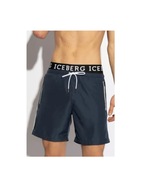 Bokserki Iceberg z logo niebieskie