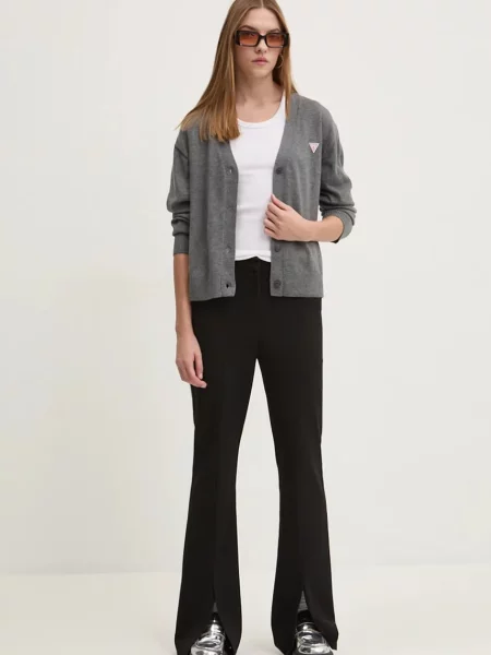 Кардиган з домішкою вовни Guess Jeans легкий сірий