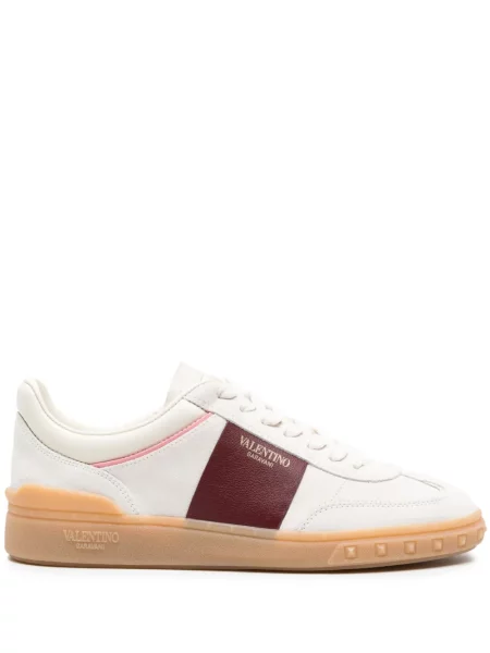 Sneakerși Valentino Garavani din piele de căprioară alb