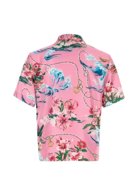 Cămașă Gucci din țesătură twill roz