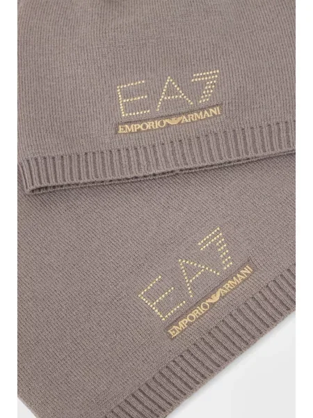 Шапка Ea7 Emporio Armani бежева