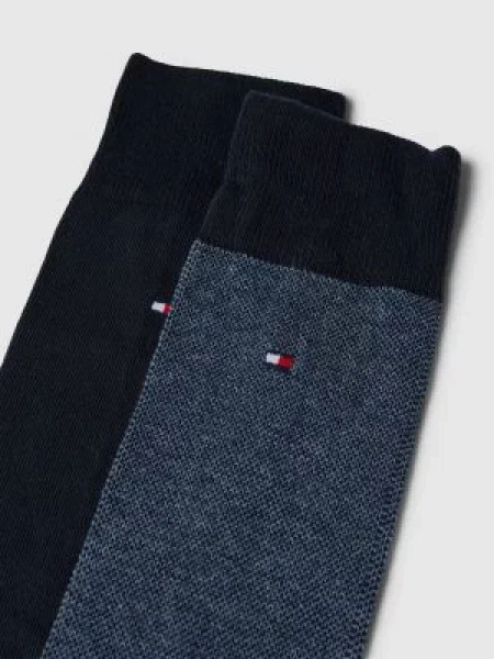 Skarpety z detalami z logo w zestawie 2 szt. model ‘Birdeye’ Tommy Hilfiger niebieskie