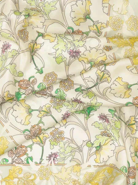 Fular Elizabetta cu model floral cu imagine galben