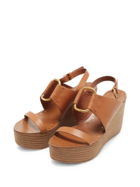 Sandale Tory Burch cu pană maro