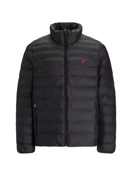 Tricou polo Polo Ralph Lauren cu glugă cu blană cu broderie roșu