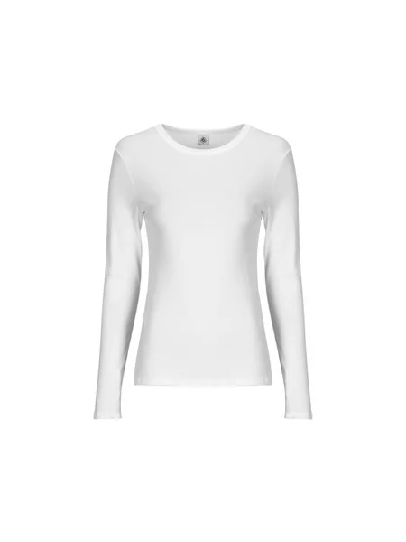 Majica z dolgimi rokavi Petit Bateau z dolgimi rokavi bela