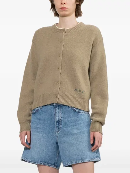 Cardigan A.p.c. cu broderie maro