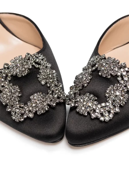 Saténové lodičky Manolo Blahnik s otevřenou patou