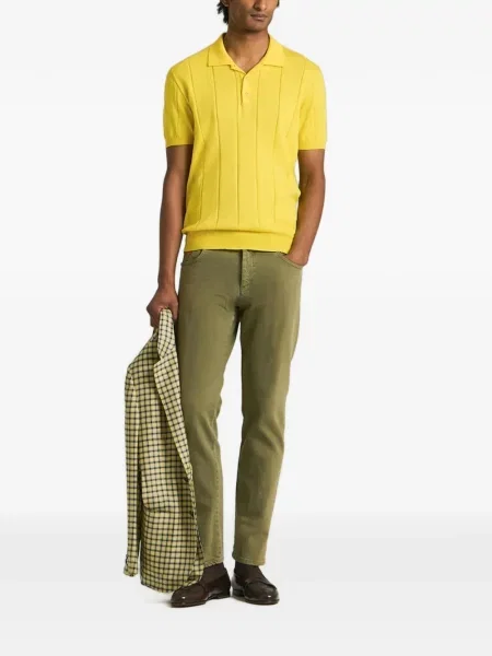 Cu centură blugi Kiton cu 5 buzunare verde