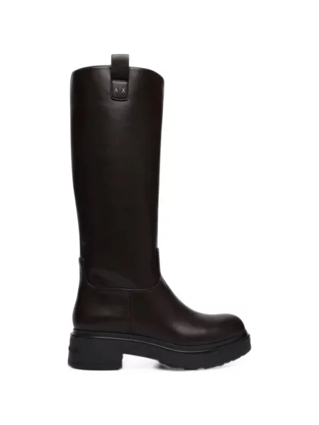 Cizme Armani Exchange chunky cu autograf maro