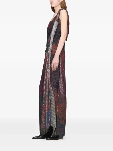 Rochie maxi Maison Margiela cu paiete drapată albastru