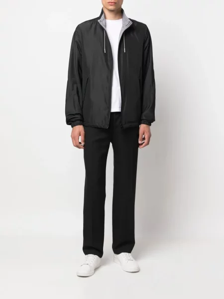 Raštuotas striukė Zegna grįžtamasis juoda