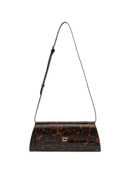 Geantă Carel Paris din piele cu imagine cu model leopard maro