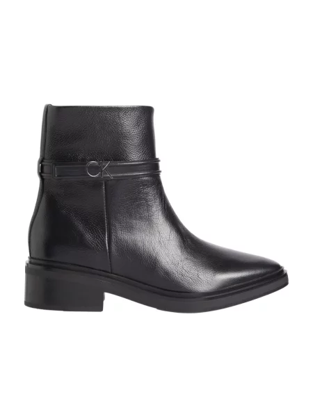 Buty do kostki Calvin Klein skórzane czarne