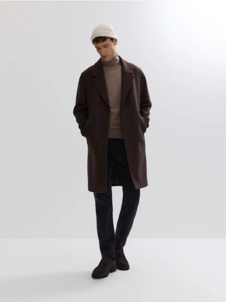 Reserved Пальто з додаванням вовни коричневий