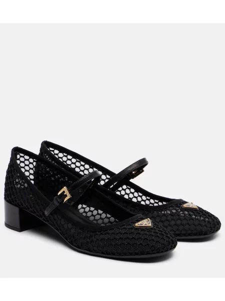 Usnjene salonarji Prada črna