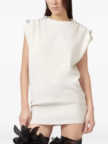 Rochie mini Giuseppe Di Morabito fără mâneci alb