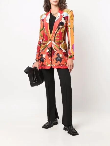 Jednořadé sako Hermès Pre-owned červené