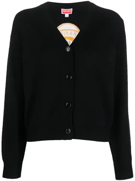 Cardigan Kenzo cu broderie cu model floral negru