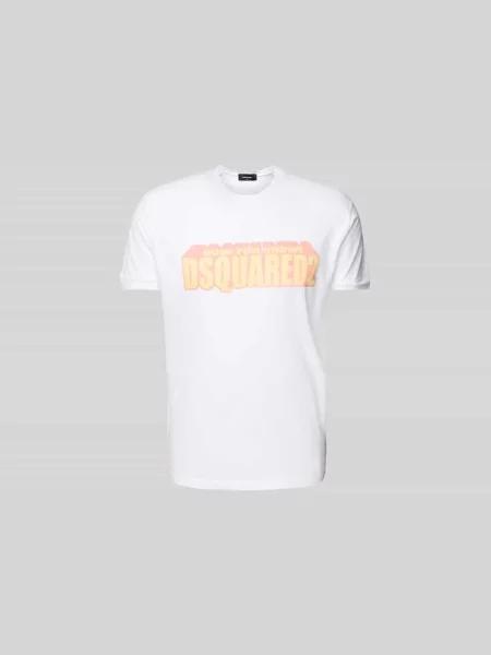 T-shirt z nadrukiem z logo Dsquared2 biała