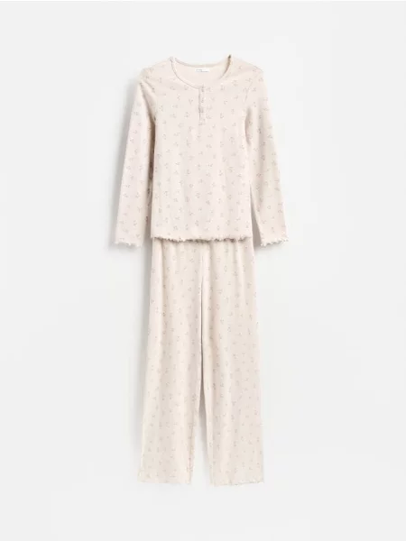 Reserved Pijama din două piese cu modal bej