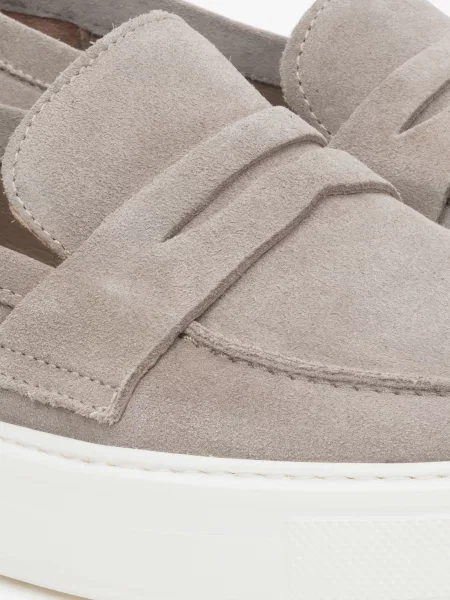 Велюрові Лофери Estro сірий