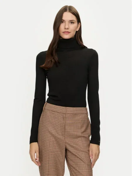 Bluză Tommy Hilfiger de lână negru