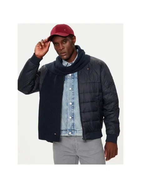 Fular Tommy Hilfiger Flag Bleumarin albastru