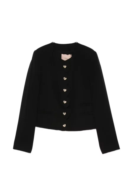 Geacă Twinset cu motiv cu inimi negru