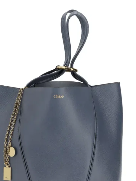 Geanta de piele Chloé din piele albastru