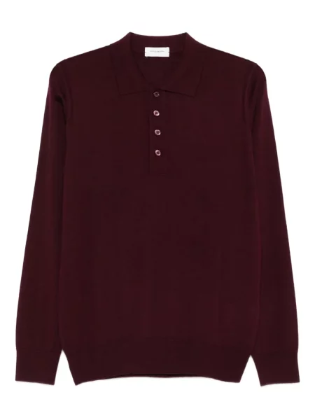 Tricou polo Paolo Pecora de lână roșu