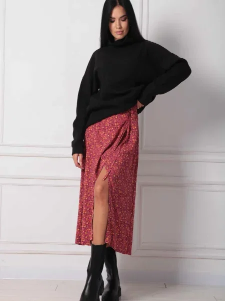 Спідниця міді RiMari теракотовий віскоза/модал