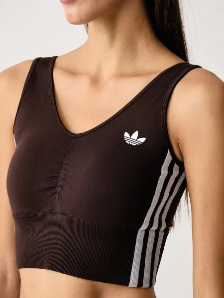 Adidas Originals спортен сутиен Essentials Seamless кафяво