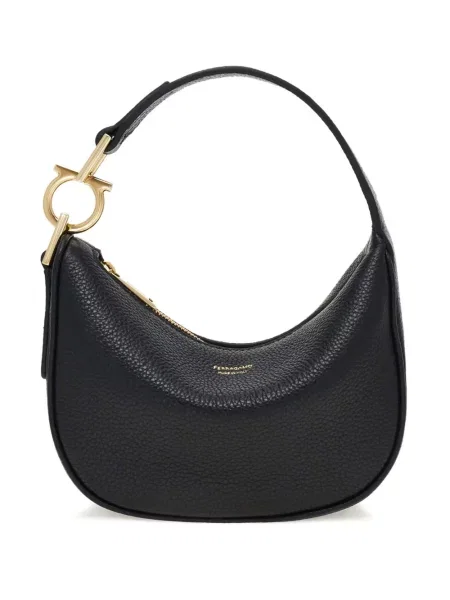 Kožená mini kožená taška Ferragamo černá