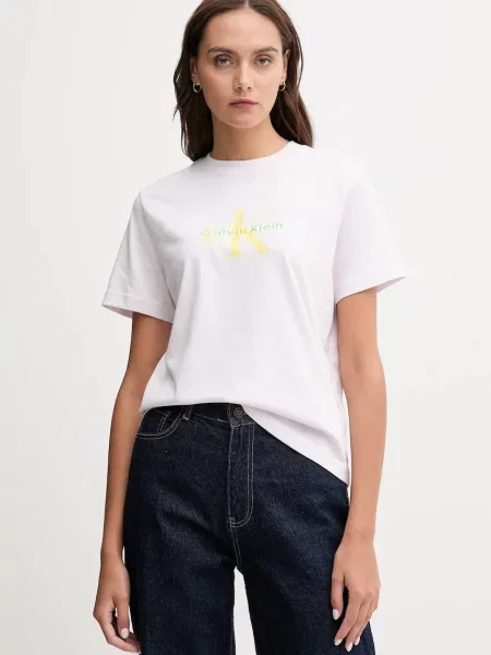Тениска Calvin Klein Jeans дамска бяло