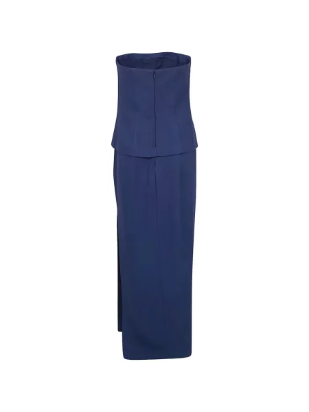 Maksi sukienka maxi Lauren Ralph Lauren bez ramiączek garniturowa niebieska