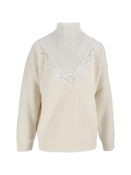 Pulover Ermanno Scervino din dantelă alb