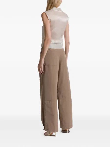 Pantaloni Alberta Ferretti plisate maro