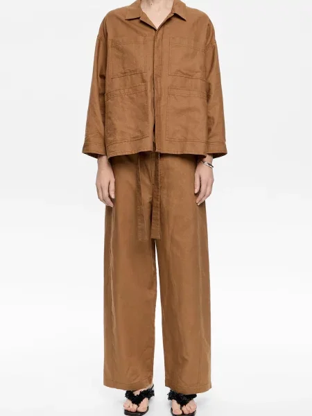 Лляні штани Bimba Y Lola коричневі