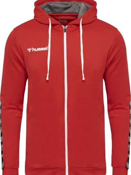 Hummel Sportski gornji dio trenirke Authentic srebrno siva / vatreno crvena / crna bijela