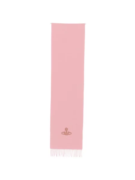 Fular Vivienne Westwood cu franjuri roz