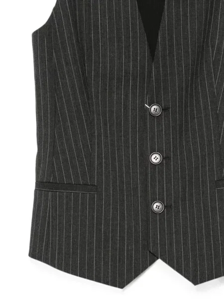Αμάνικο ριγέ γιλέκο Mm6 Maison Margiela γκρι