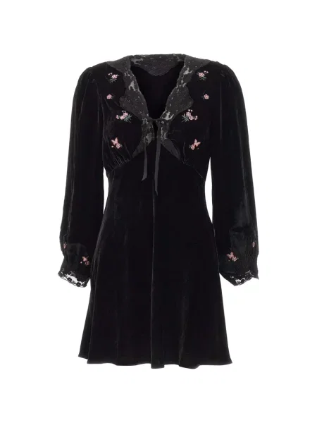 Rochie mini Rixo de catifea negru